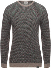 BROOKSFIELD - Maglione maglione di lusso uomo lana verde poliammide CN LS - UK40 nuovo con etichette