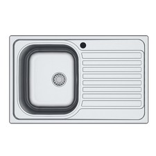 Lavello Cucina Da Appoggio In Acciaio Inox 79x50 Cm 1 Vasca Destro