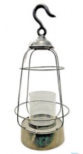 Lanterna In Metallo Porta Candela Con Cilindro Di Vetro Portacandele Appesa