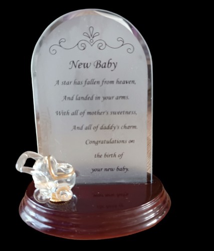Lovinbox new baby glass plaque - new,