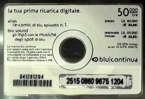 Scheda telefonica blu - scheda,