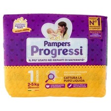 Pampers Progressi 1 NEWBORN 2-5kg 28 pz - Filtro Pupù Liquida Maternità