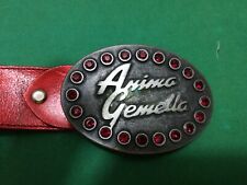 DONNA  CINTURA in Vera Pelle Colore Rosso Cm.92 x Cm.4 - Anima Gemella - Italy