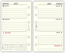 - Ricambio Agenda Organizer Settimanale 7X12Cm 80Gr Avorio - 2025