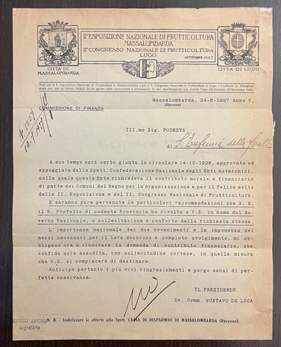 Piego lettera massalombarda - massalombarda,