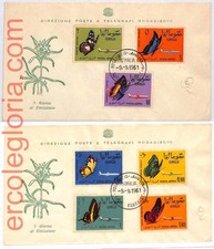 75617 - Somalia - Storia Postale - Set di 2 Copertine FDC - 1961 - Farfalle