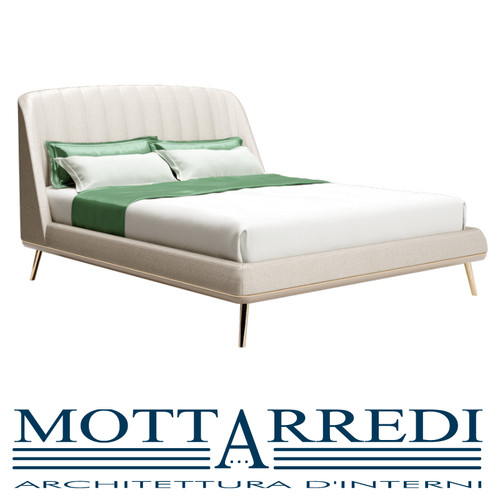 Letto rivestito tessuto o - in,