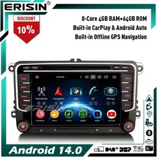 Android 14 DVD Autoradio GPS per VW Passat Seat Polo 6R Golf 5/6 Tiguan T5 Caddy