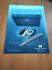 1983 CARAN D' ACHE SET ACCENDINO PENNA OROLOGIO VINTAGE AD PUBBLICITA