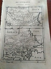 1683 INCISIONE RAME A. M. MALLET DACIA TRACIA GRECIA ROMANIA BULGARIA GRECIA