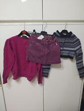 Set Abbigliamento Bambina 3 Pezzi Gonna Maglione Giacca benetton  4/5 Anni 