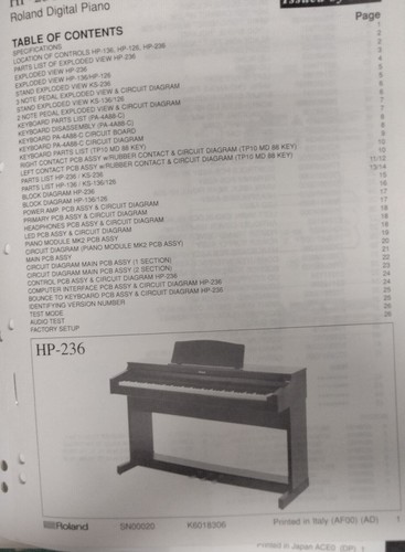 Roland 136 126 - roland, hp-136/hp-126
