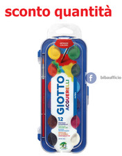 ACQUERELLI DA 12 COLORI 30mm ACQUERELLI GIOTTO FILA CON PENNELLINO