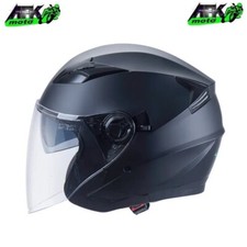 Casco Jet Nero Opaco Doppia