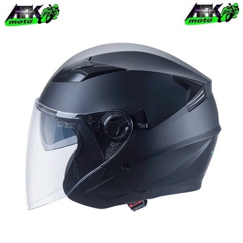 Casco jet nero opaco doppia - nero,