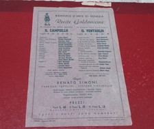 BIENNALE VENEZIA RECITE GOLDONIANE 1939 GINO CERVI BASEGGIO TIERI BRAZZI NINCHI