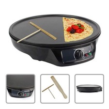 CREPIERA PIASTRA ANTIADERENTE CREPES PIADINE ELETTRICA DIAMETRO 30 CM 1000 WATT