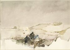 EANDI  FERNANDO - NANDO  "PASSEGGIATA TRA LE COLLINE"  ACQUERELLO 1981 TORINO