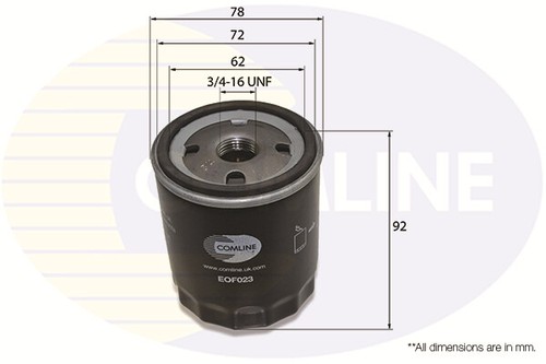 Filtro olio comline eof023 per - filtro,