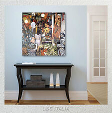 La Vucciria Guttuso - Quadro su tela 70 x 70 per Soggiorno Cucina Ristorante