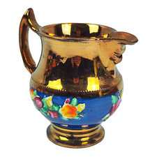 antica BROCCA LATTIERA BLU CERAMICA PORCELLANA DI BRISTOL SMALTO BRILLANTE 900