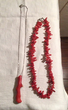 1 COLLANA DI CORALLO NATURALE E ARGENTO 1 COLLANA ARGENTO CON CORALLO NON USATE