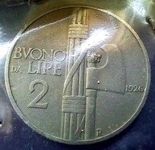 Buono da due (2) lire 1926