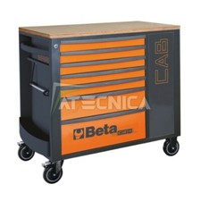 Carrello portautensili con cabina piano in legno Beta RSC24L-CAB orange 7 tiret 