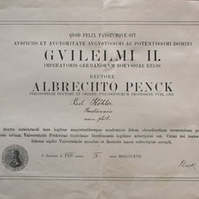 Autografo Albrecht Penck immatricolazione Friedrich-Wilhelm-Universität Berlin 19