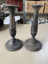 Candelabri Coppia Metallo Vintage Epoca Collezione 