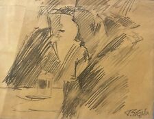 Paolo Ghiglia "Al bar Firmato" Difetto alla carta - figlio di Oscar Ghiglia