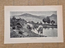 Luigi Gioli Autunno paesaggio toscano postmacchiaiolo Stampa del 1900