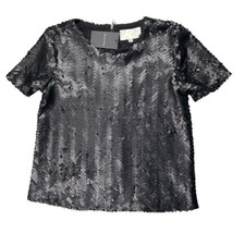 J.O.A. Top nero paillettes