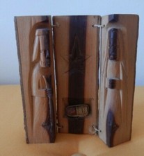 Natività SACRA FAMIGLIA in legno lavorato originale dal Kenya altezza 13 cm