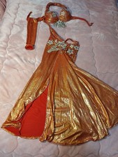 VESTITO DANZA DEL VENTRE - BELLY DANCE DRESS - DANZA ORIENTALE colore Bronzo