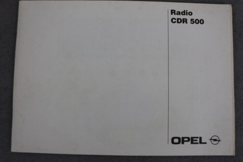 Opel radio cdr - 500, manuale