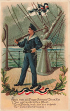 Cartolina WW1 marinaio fucile
