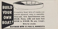 1954 Stampa Pubblicità Raymar Kit Barca Completo di Compensato Marino St Paul, Minnesota