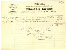 1871 torino parcella dello - parcella,