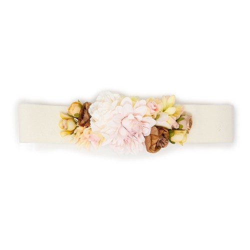 Cintura con fiori - , beige