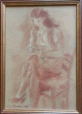 Carlo Maria Mariani Disegno A Matita Sanguigna