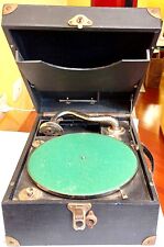 Grammofono A Valigetta con manovella, funzionante e  puntine D.R.G.M. N° 181256