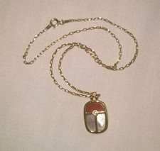 Ciondolo SCARABEO in Acciaio bagno Oro 18Kt ~ Catenina Argento 925 dorato