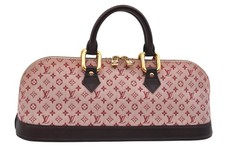 Autentica borsa a mano Louis Vuitton Monogram Mini Alma Ron rosa M92207 LV 2875N