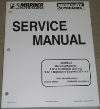1998 Mercury Mariner 9.9 15 HP 4 Tempi Motore Servizio Manuale 90-856159R1