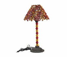 Lampada tavolo in stile etnico con gemme colorate altezza 50 cm