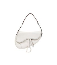 Dior White Leather Saddle