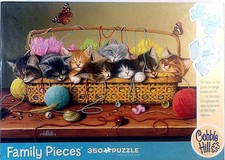 Cestino Astuccio Braldt Bralds Gattini che Dormono nel Cestino 350 26X19 Puzzle Ciottoli