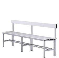 (12V) PANCA SPOGLIATOIO IN ALLUMINIO + SEDUTA E SCHIENALE MT 2 TUBO QUADRO 30X30