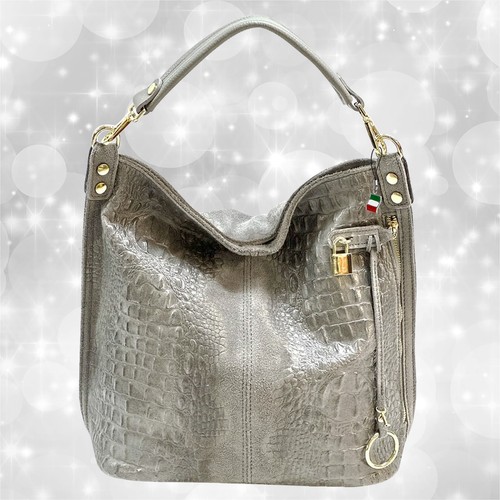 Borsa grigia pelle - grigia, grande